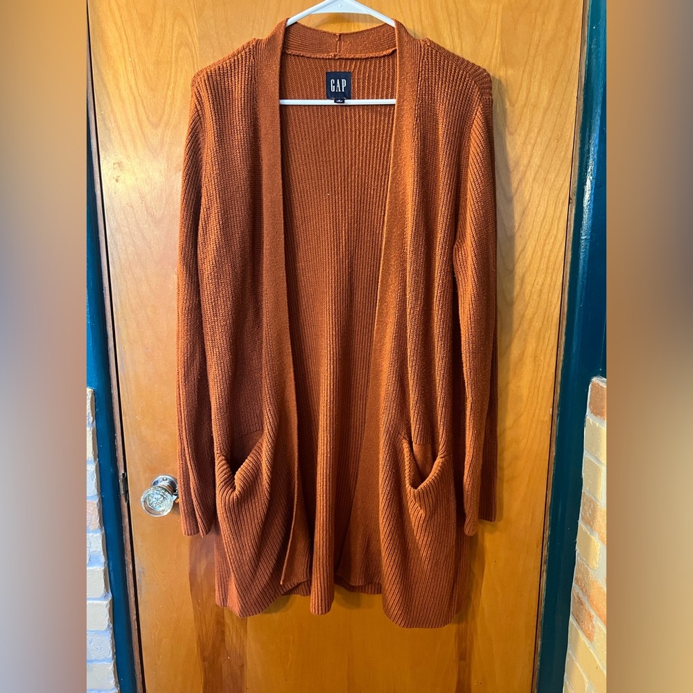 GAP Women's Warm Brown Open Cardigan